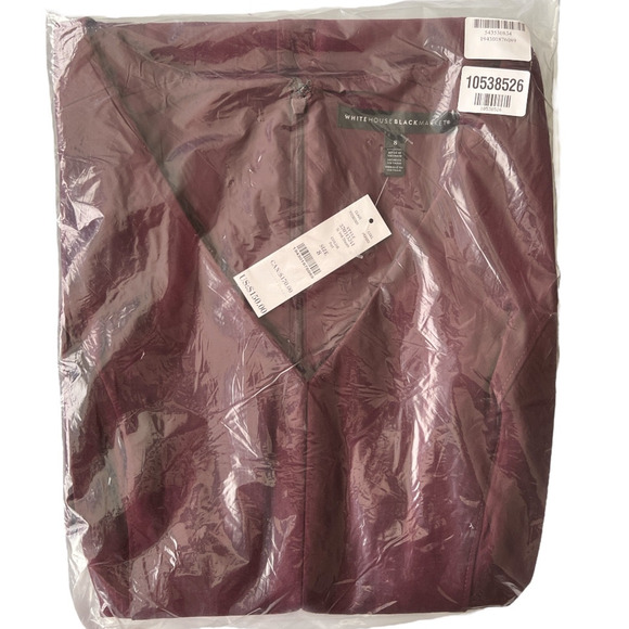 White House Black Market Burgandy Sheath Dress, US8 - Picture 5 of 6